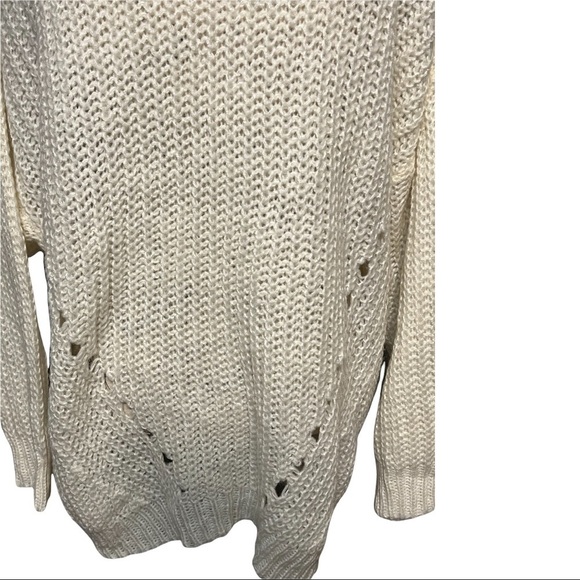 American Eagle Outfitters Women’s Open Knit Sweater Ivory Oversized Medium - Picture 4 of 5